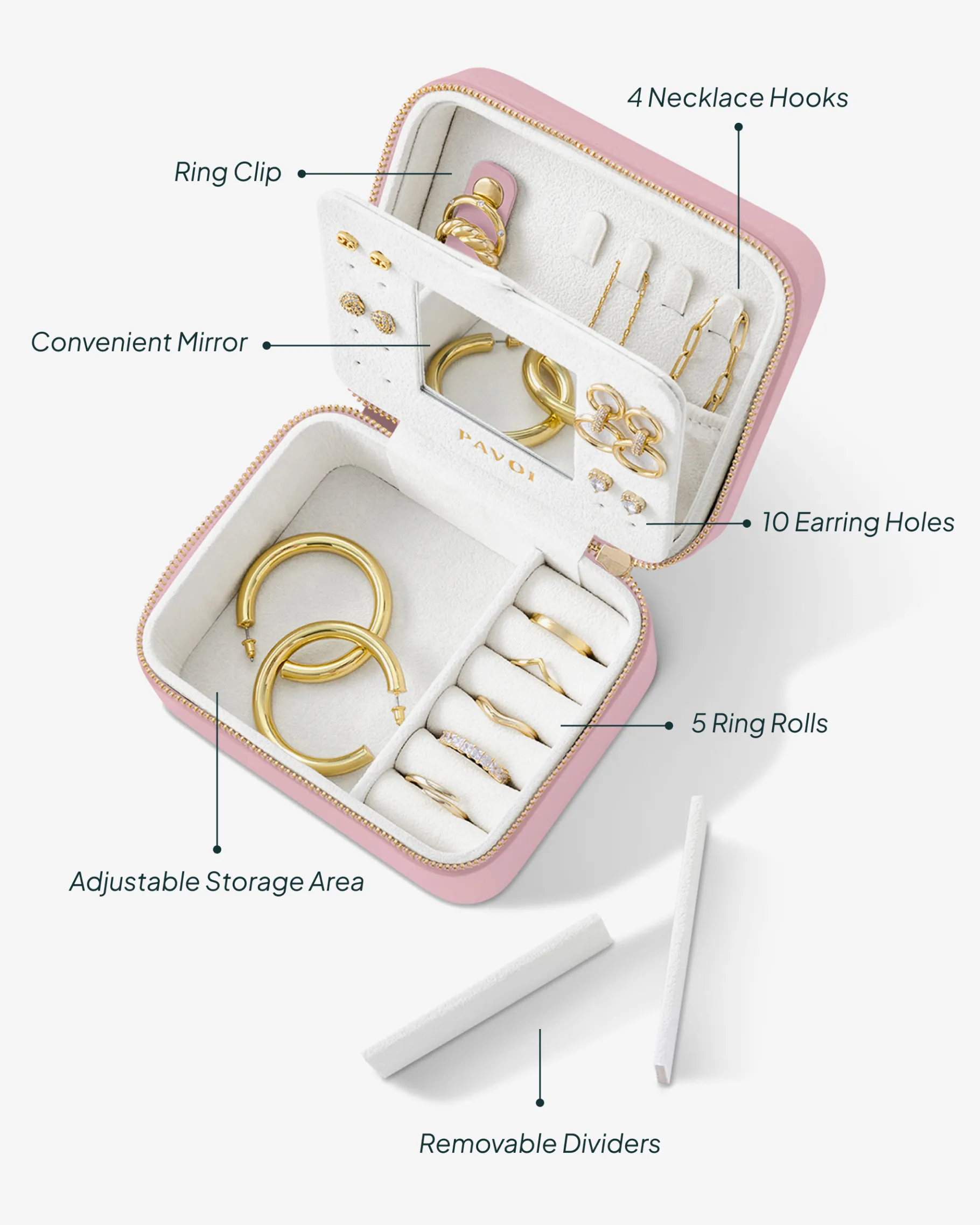 PAVOI Jewelry Box-Travel Jewelry Box