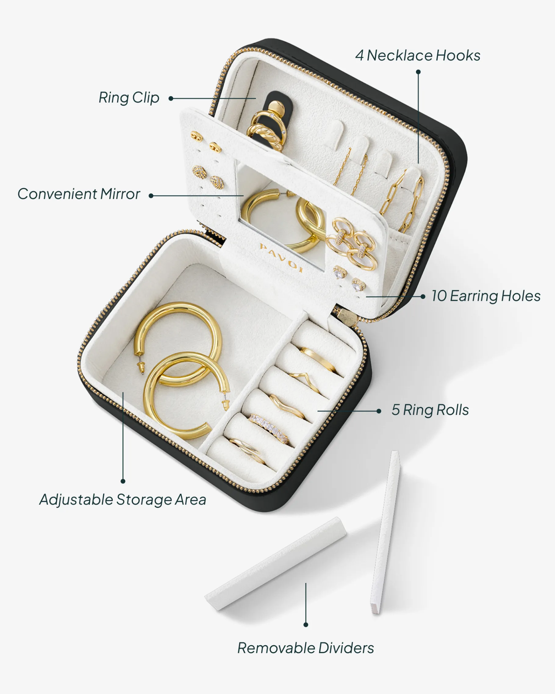 PAVOI Jewelry Box-Travel Jewelry Box