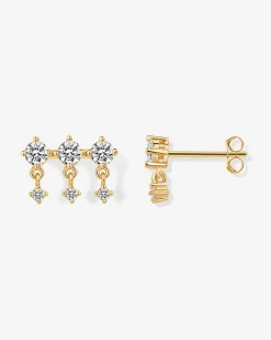 PAVOI Crawlers|Studs-Triple Dangle No Piercing Earrings