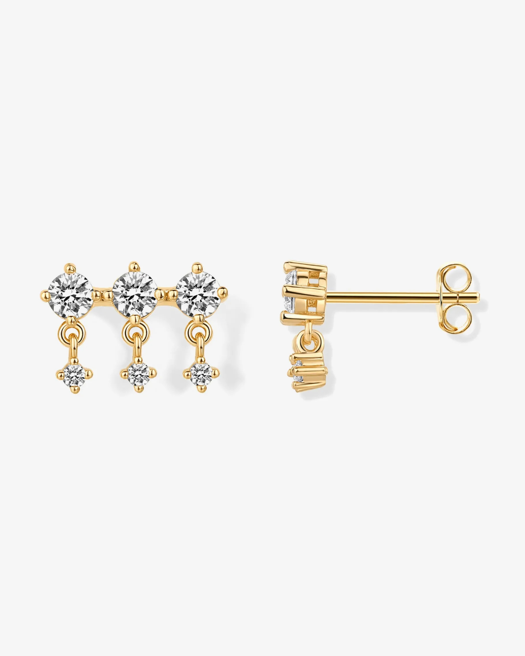 PAVOI Crawlers|Studs-Triple Dangle No Piercing Earrings