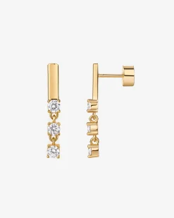 PAVOI Dangle & Threader|Flat Backs-Triple Stone Drop Screwbacks