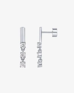 PAVOI Dangle & Threader|Flat Backs-Triple Stone Drop Screwbacks
