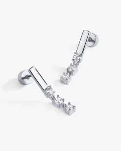 PAVOI Dangle & Threader|Flat Backs-Triple Stone Drop Screwbacks