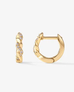 PAVOI Huggies-Twisted Cubic Zirconia Huggies