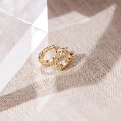 PAVOI Huggies-Twisted Cubic Zirconia Huggies