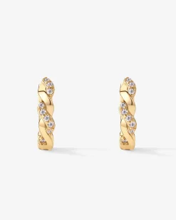 PAVOI Huggies-Twisted Cubic Zirconia Huggies