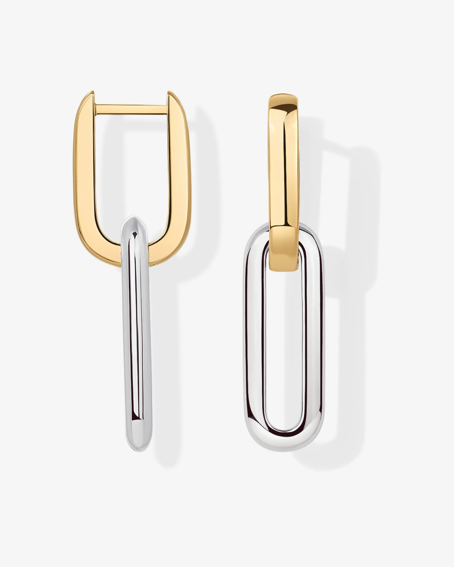 PAVOI Huggies-Two-Toned Link Chain Earrings