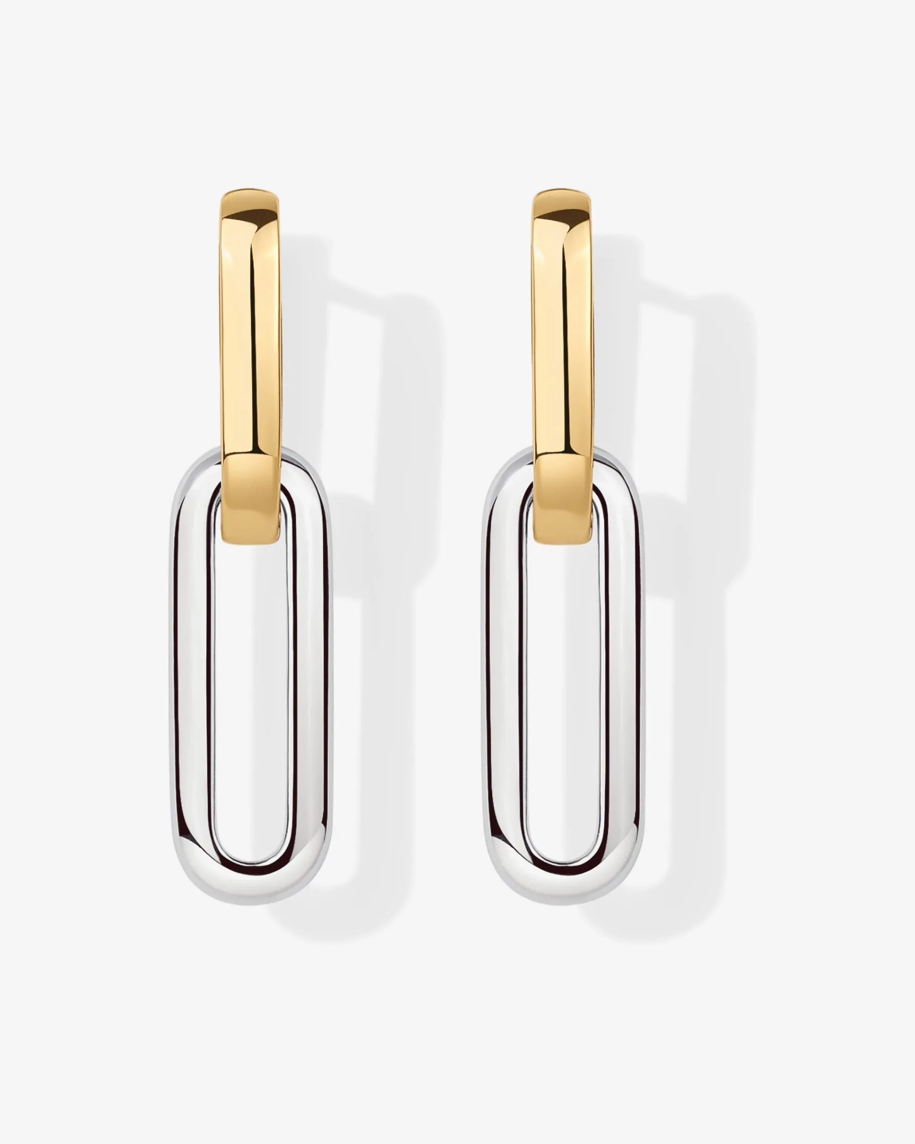 PAVOI Huggies-Two-Toned Link Chain Earrings