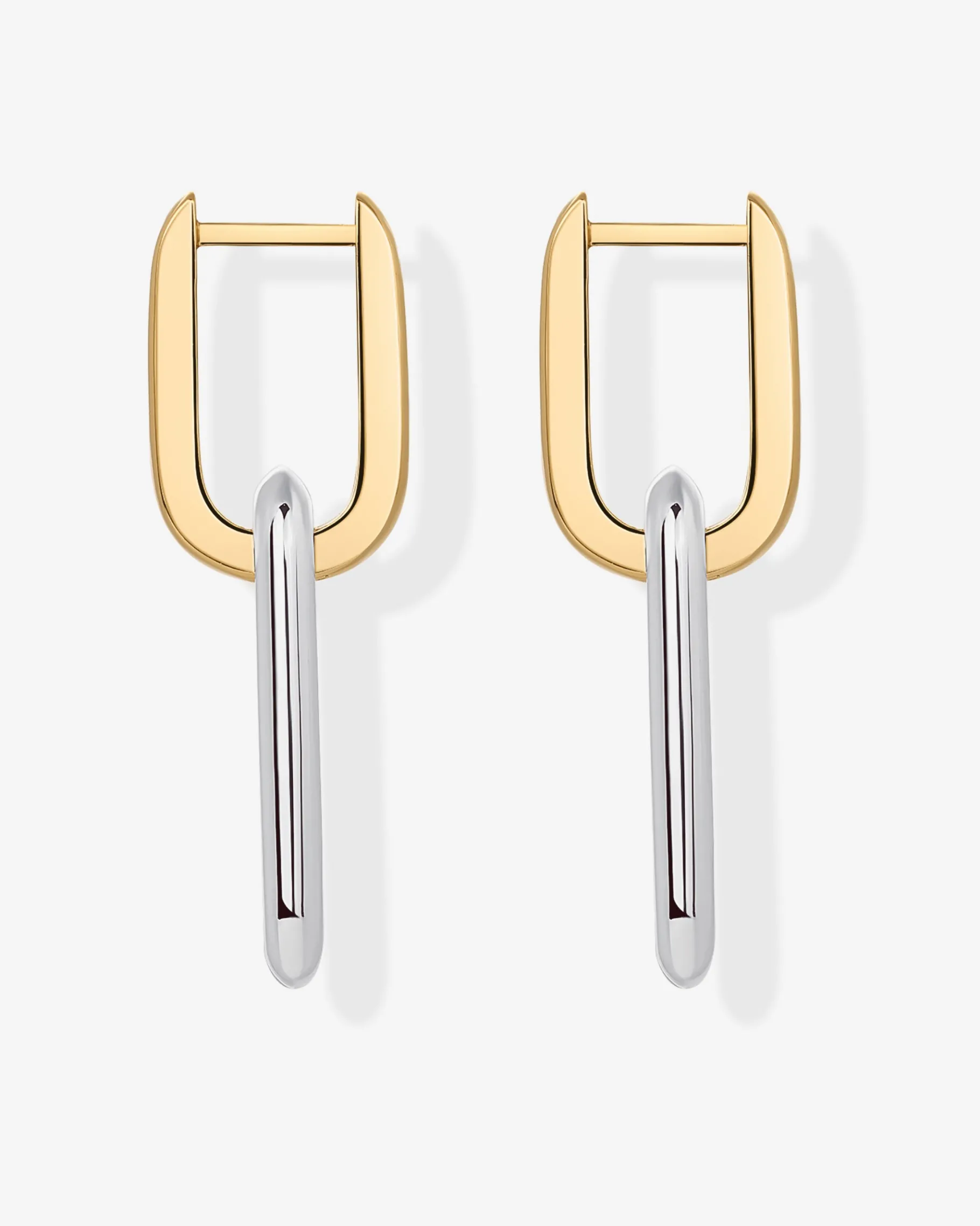 PAVOI Huggies-Two-Toned Link Chain Earrings