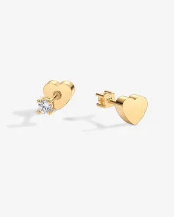 PAVOI Flat Backs|Studs-Two-Way Heart Studs