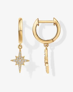 PAVOI Vermeil Earrings-Vermeil Celestial Huggies