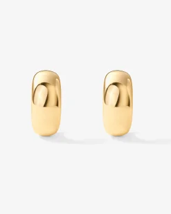 PAVOI Vermeil Earrings-Vermeil Domed Huggies