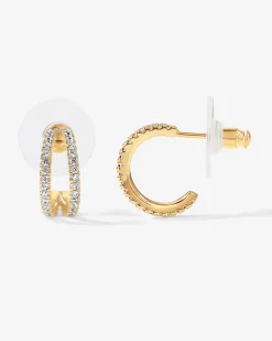 PAVOI Vermeil Earrings-Vermeil Double Trouble Hoops