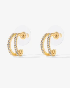 PAVOI Vermeil Earrings-Vermeil Double Trouble Hoops
