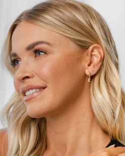 PAVOI Vermeil Earrings-Vermeil Drop Moon Huggies