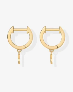 PAVOI Vermeil Earrings-Vermeil Drop Moon Huggies