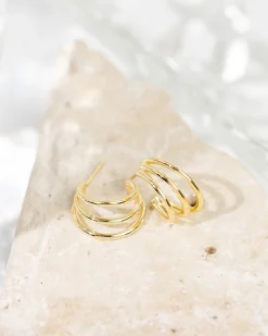 PAVOI Vermeil Earrings-Vermeil Echo Hoops