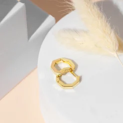 PAVOI Vermeil Earrings-Vermeil Geometric Huggies