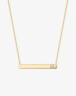 PAVOI Vermeil Necklaces-Vermeil Horizontal Birthstone Bar Necklace