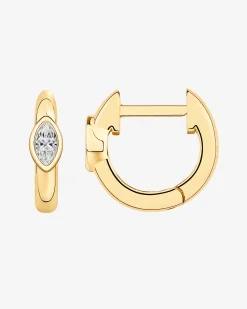 PAVOI Vermeil Earrings-Vermeil Marquise Huggie