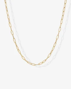 PAVOI Vermeil Necklaces-Vermeil Paperclip Chain Necklace