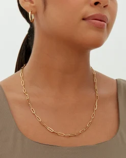 PAVOI Vermeil Necklaces-Vermeil Paperclip Chain Necklace