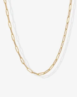 PAVOI Vermeil Necklaces-Vermeil Paperclip Chain Necklace