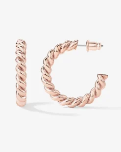 PAVOI Vermeil Earrings-Vermeil Rope Hoops