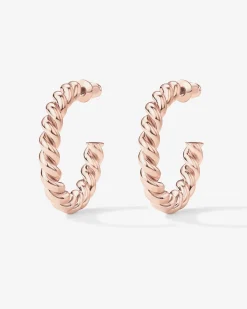 PAVOI Vermeil Earrings-Vermeil Rope Hoops
