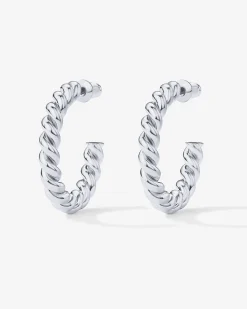 PAVOI Vermeil Earrings-Vermeil Rope Hoops