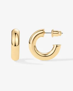 PAVOI Vermeil Earrings-Vermeil Round Chunky Hoops