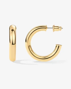 PAVOI Vermeil Earrings-Vermeil Round Chunky Hoops