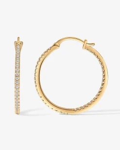 PAVOI Vermeil Earrings-Vermeil Slim Inside-Out Hoops