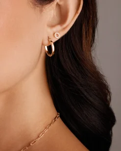 PAVOI Vermeil Earrings-Vermeil Square Tube Hoops