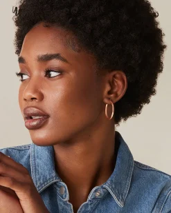 PAVOI Vermeil Earrings-Vermeil Square Tube Hoops