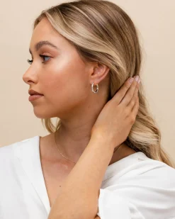 PAVOI Vermeil Earrings-Vermeil Square Tube Hoops