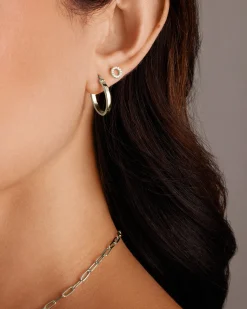 PAVOI Vermeil Earrings-Vermeil Square Tube Hoops