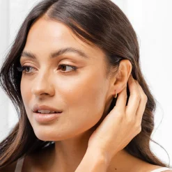 PAVOI Vermeil Earrings-Vermeil Twisted Baguette Huggies