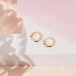 PAVOI Vermeil Earrings-Vermeil Twisted Baguette Huggies
