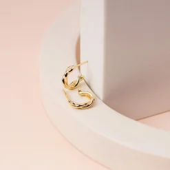 PAVOI Vermeil Earrings-Vermeil Twisted Hoops