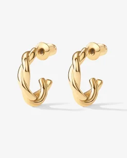 PAVOI Vermeil Earrings-Vermeil Twisted Hoops
