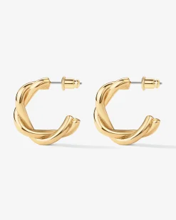PAVOI Vermeil Earrings-Vermeil Twisted Hoops