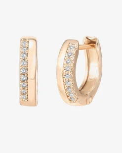 PAVOI Vermeil Earrings-Vermeil Two-Faced Huggie