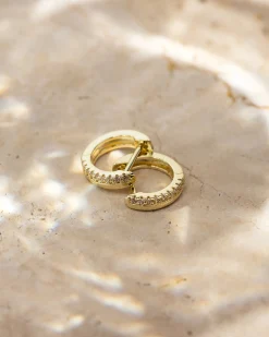 PAVOI Vermeil Earrings-Vermeil Two-Faced Huggie