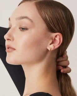 PAVOI Vermeil Earrings-Vermeil Two-Faced Huggie