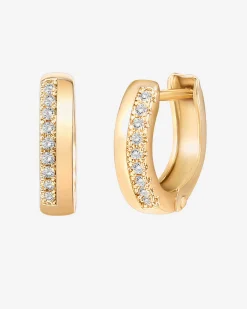 PAVOI Vermeil Earrings-Vermeil Two-Faced Huggie