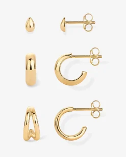 PAVOI Studs|Huggies-Versatile Huggie Trio