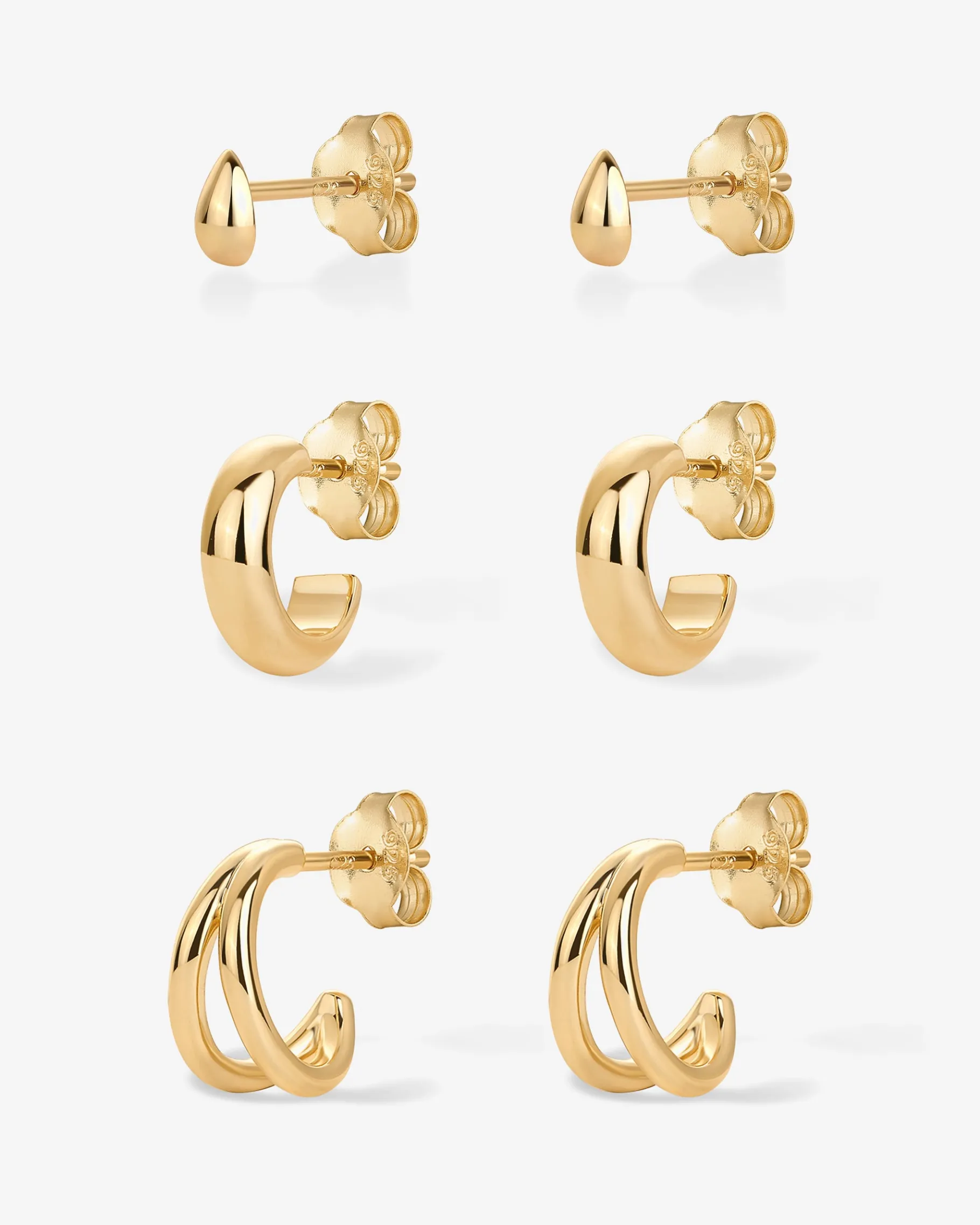 PAVOI Studs|Huggies-Versatile Huggie Trio