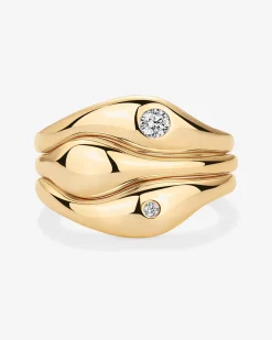PAVOI Stackable-Wavy Triple Ring Stack Set