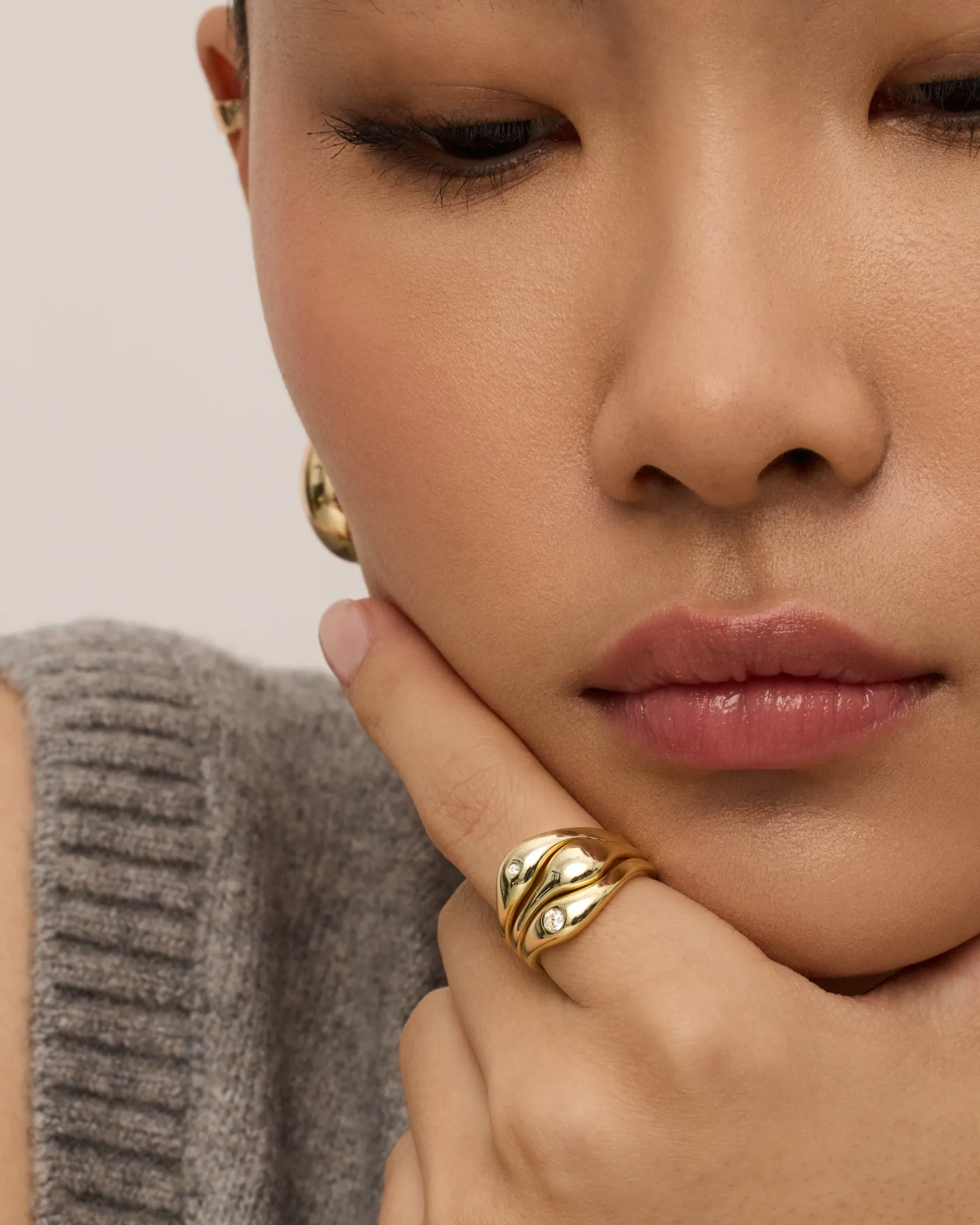 PAVOI Stackable-Wavy Triple Ring Stack Set